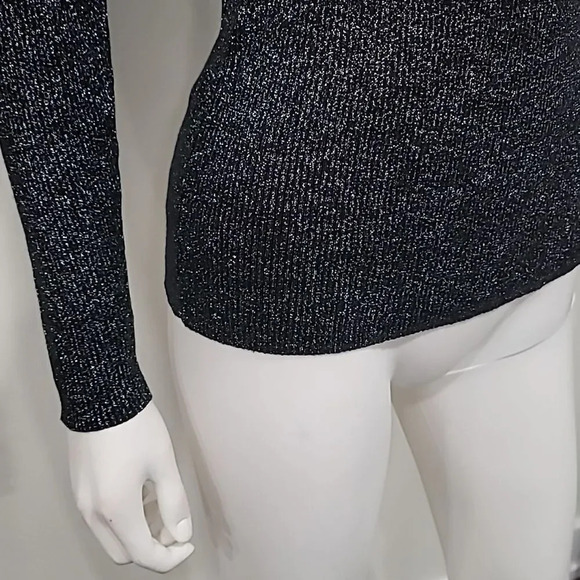 TED Baker Glitter Ribbed Silver Top - Picture 5 of 12
